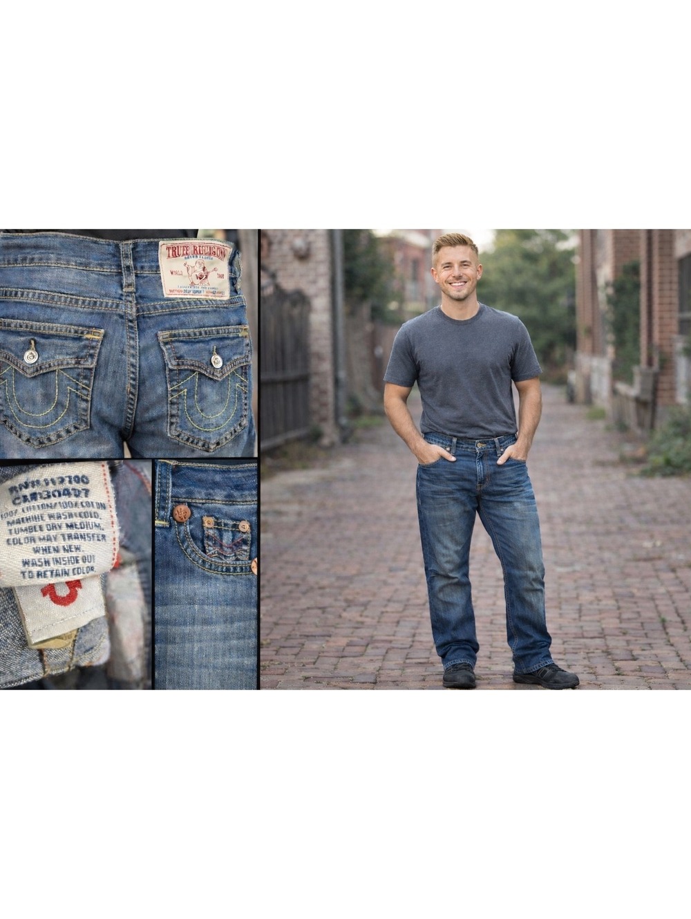 True Religion Billy Super T Mens Jeans 42 Seat 33 thick USA